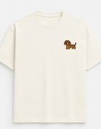 Dachshund Embroidered Tee worn by a model, front view