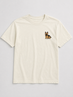 German Shepherd Embroidered Tee styled on a model, casual outfit