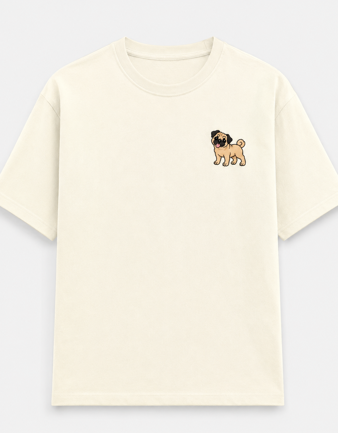 Pug Embroidered Tee