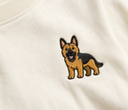German Shepherd Embroidered Tee worn by a model, front view