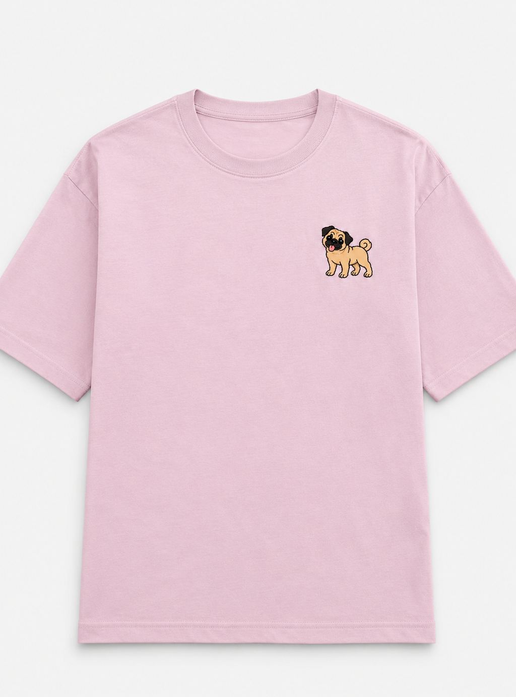 Pug Embroidered Tee