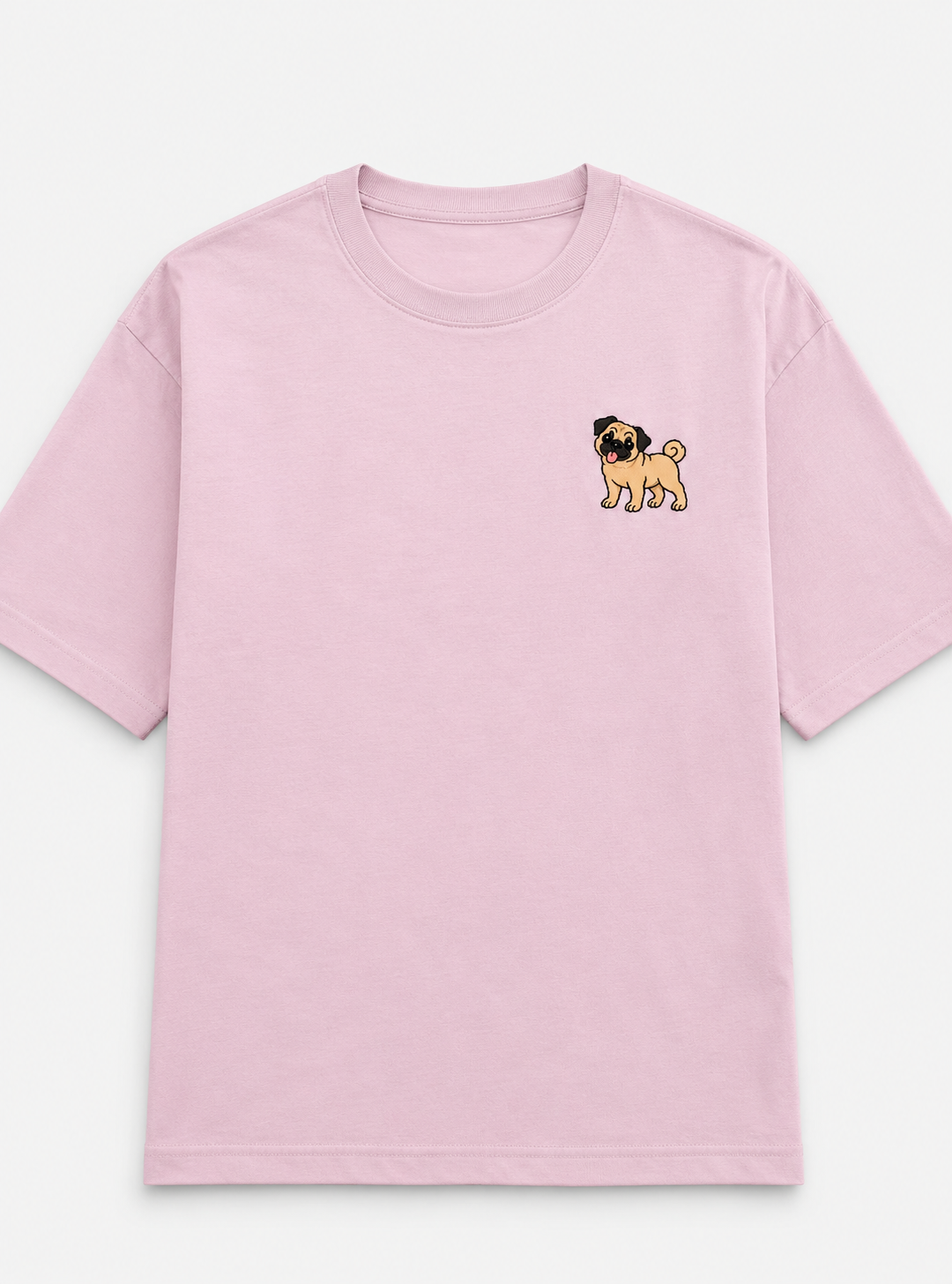 Pug Embroidered Tee