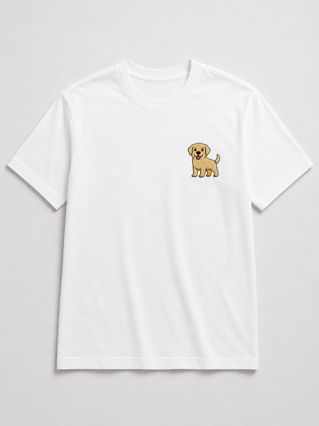 Labrador Embroidered Tee fabric and print detail shot