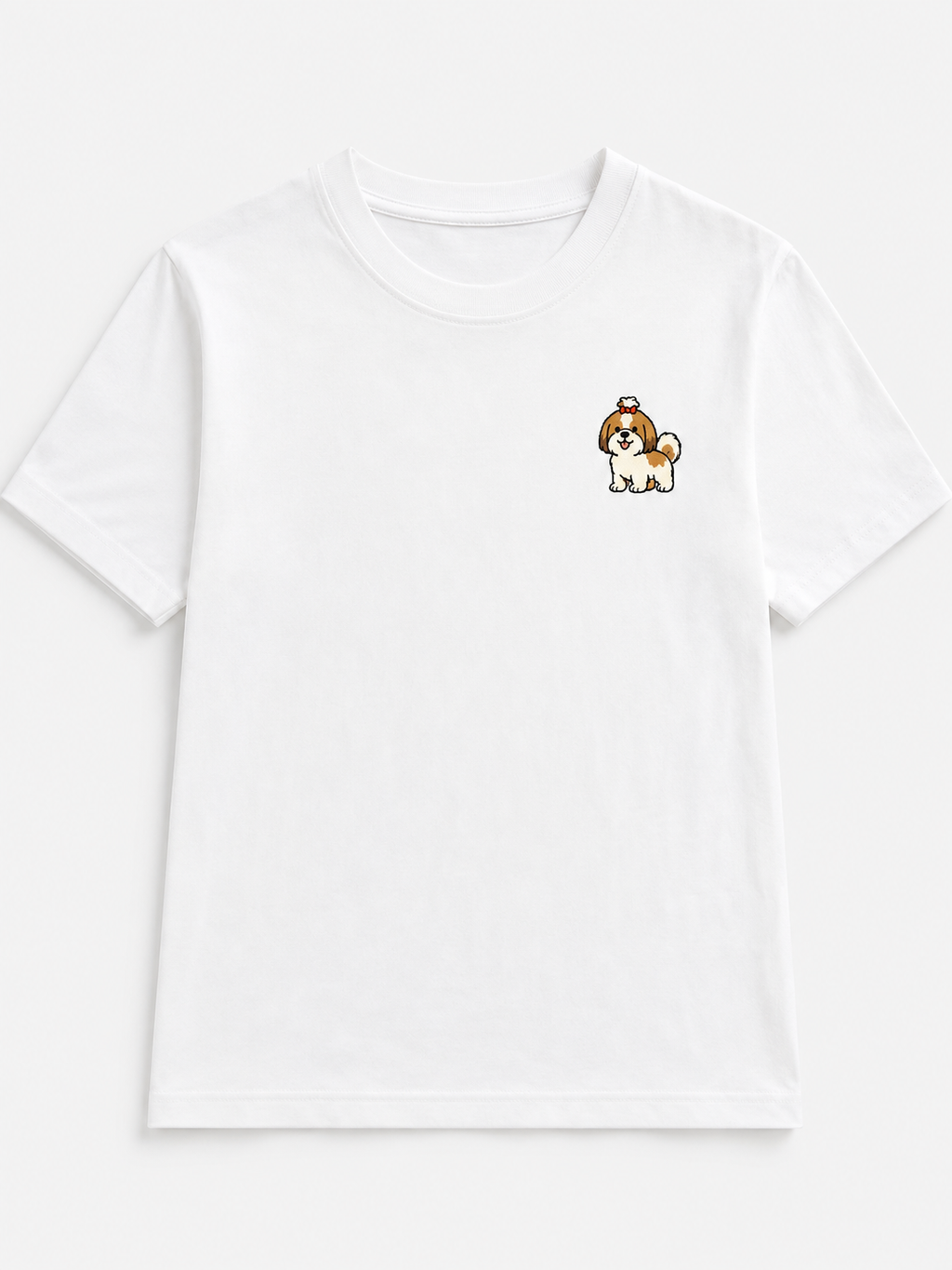 Shih Tzu Embroidered Tee styled look, full outfit