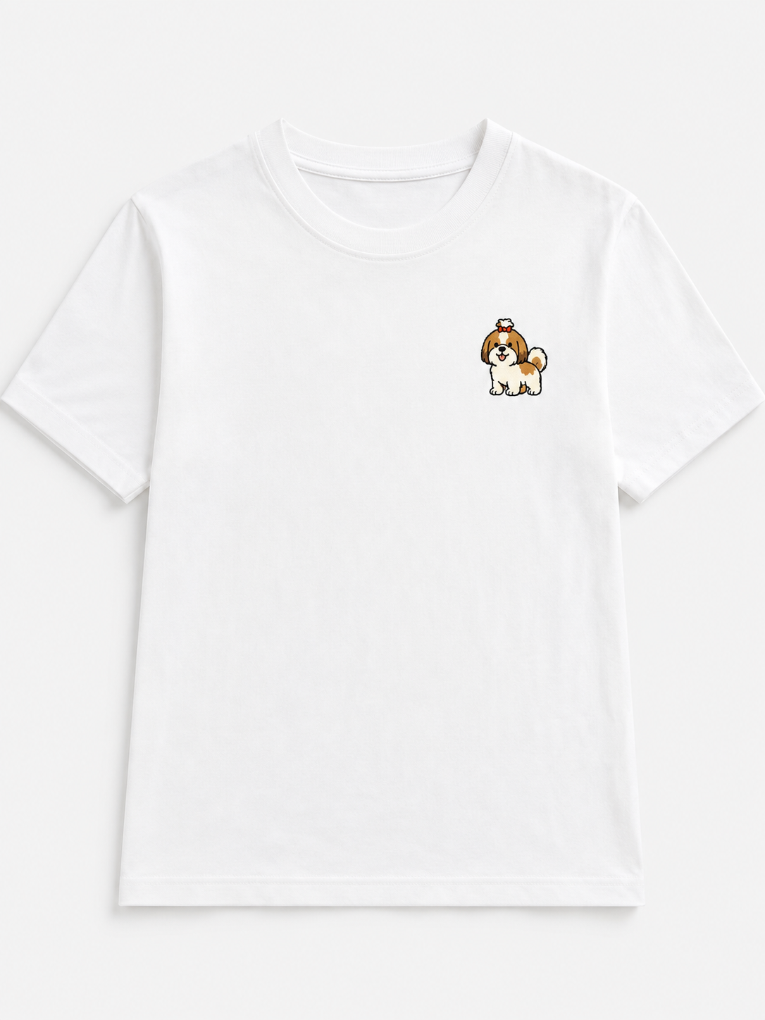 Shih Tzu Embroidered Tee styled look, full outfit