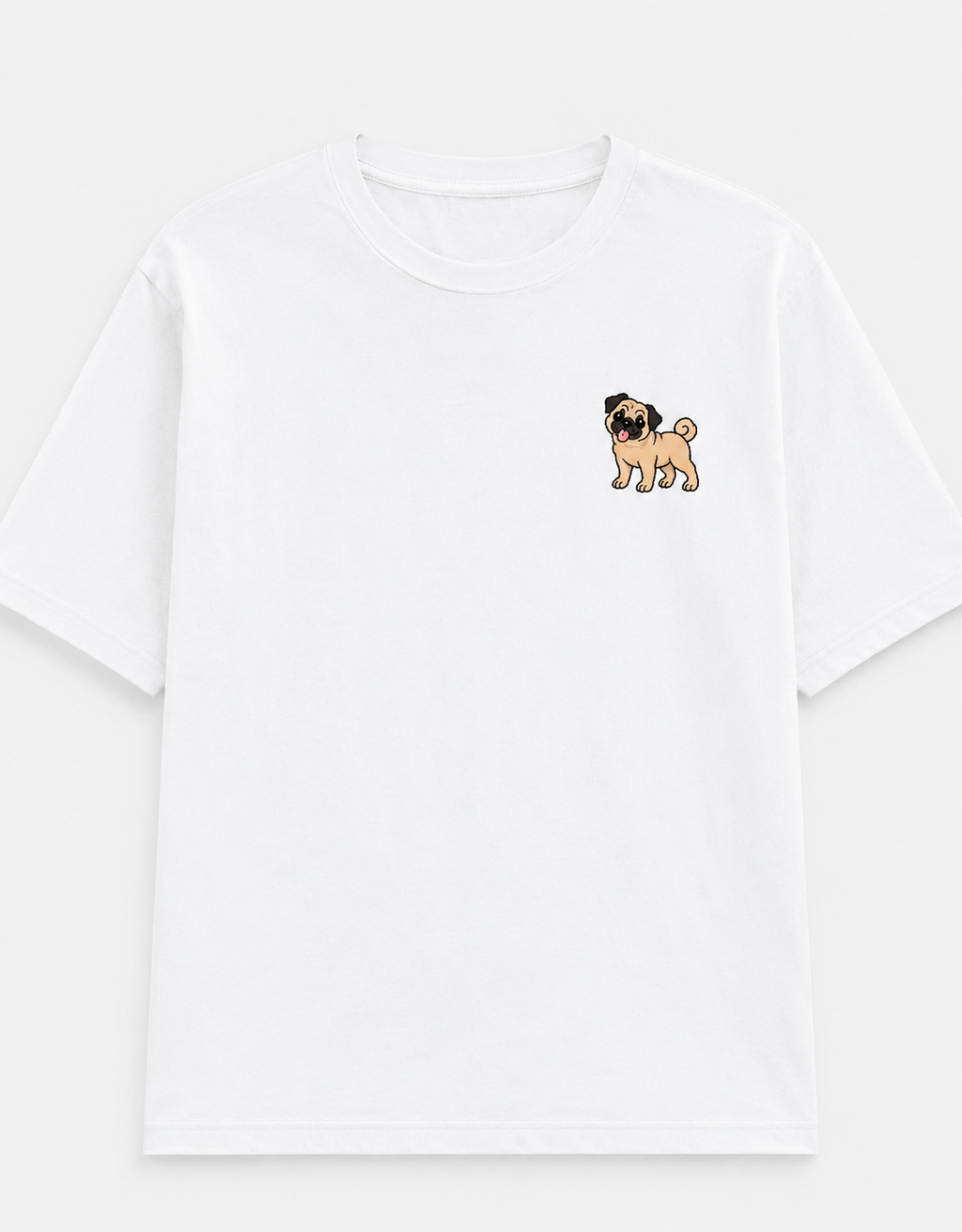 Pug Embroidered Tee