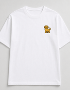 Golden Retriever Embroidered Tee worn by a model, front view