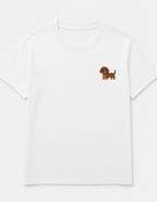 Dachshund Embroidered Tee shown from the back