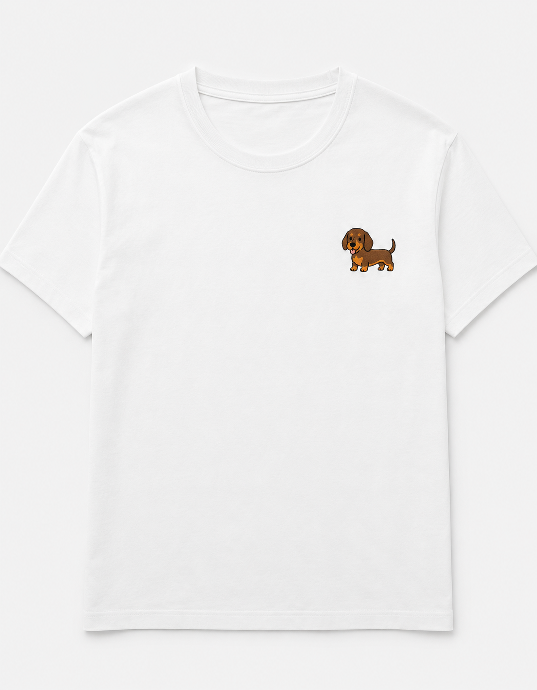 Dachshund Embroidered Tee shown from the back